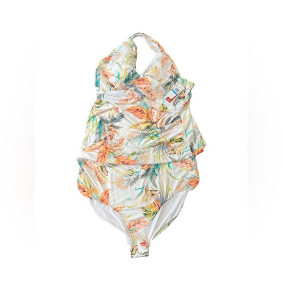 Jantzen Adjustable Strap V-Neck Tankini with Comfort Brief - Picture 2 of 10